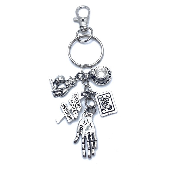 Fortune Teller Keychain Bag Charm Palm Reader Psychic Gift - Picture 4 of 5